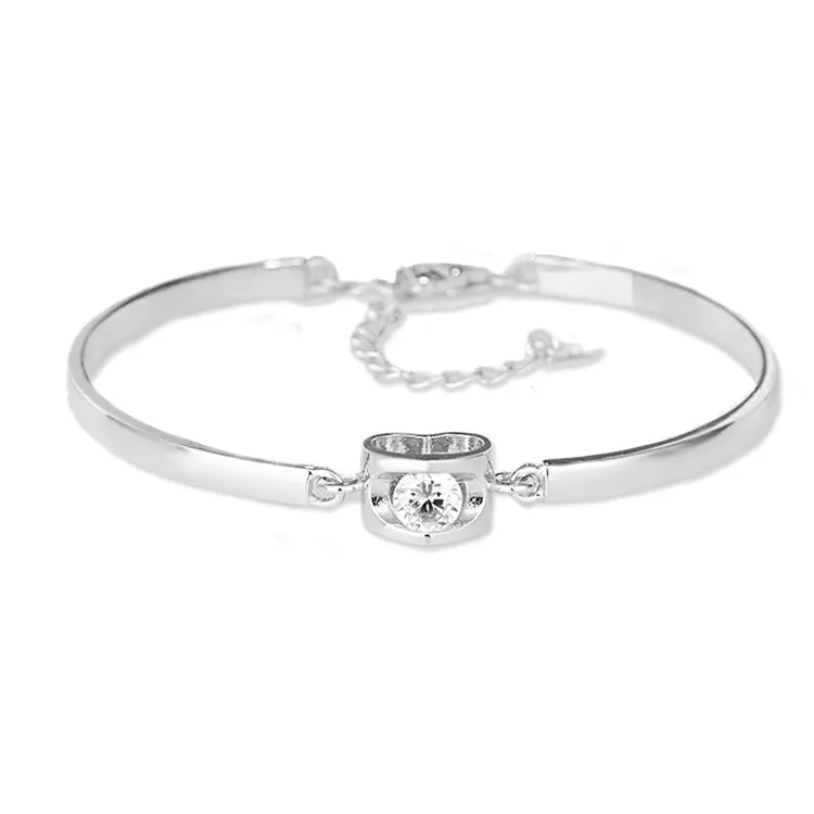 S925 Sterling Silver Heart-Shaped Bracelet