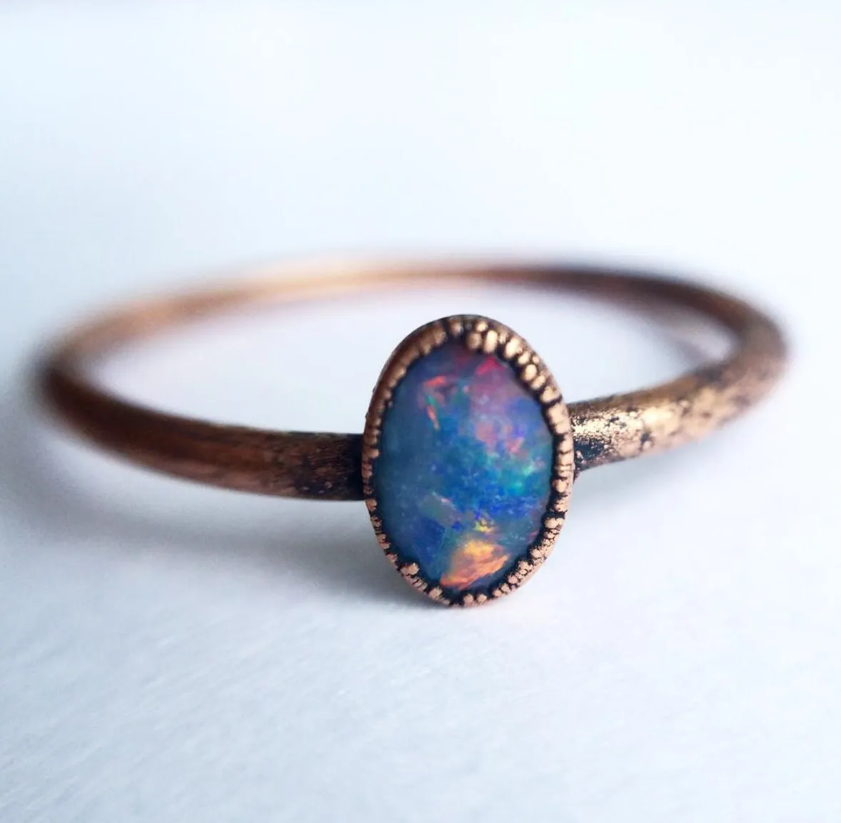 SALE Opal ring | Stacking birthstone ring