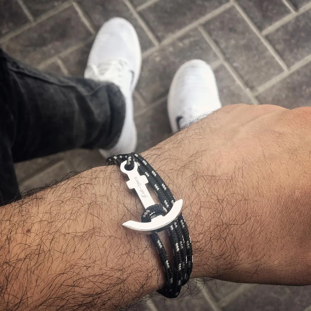 Silver Alloy Anchor Bracelet