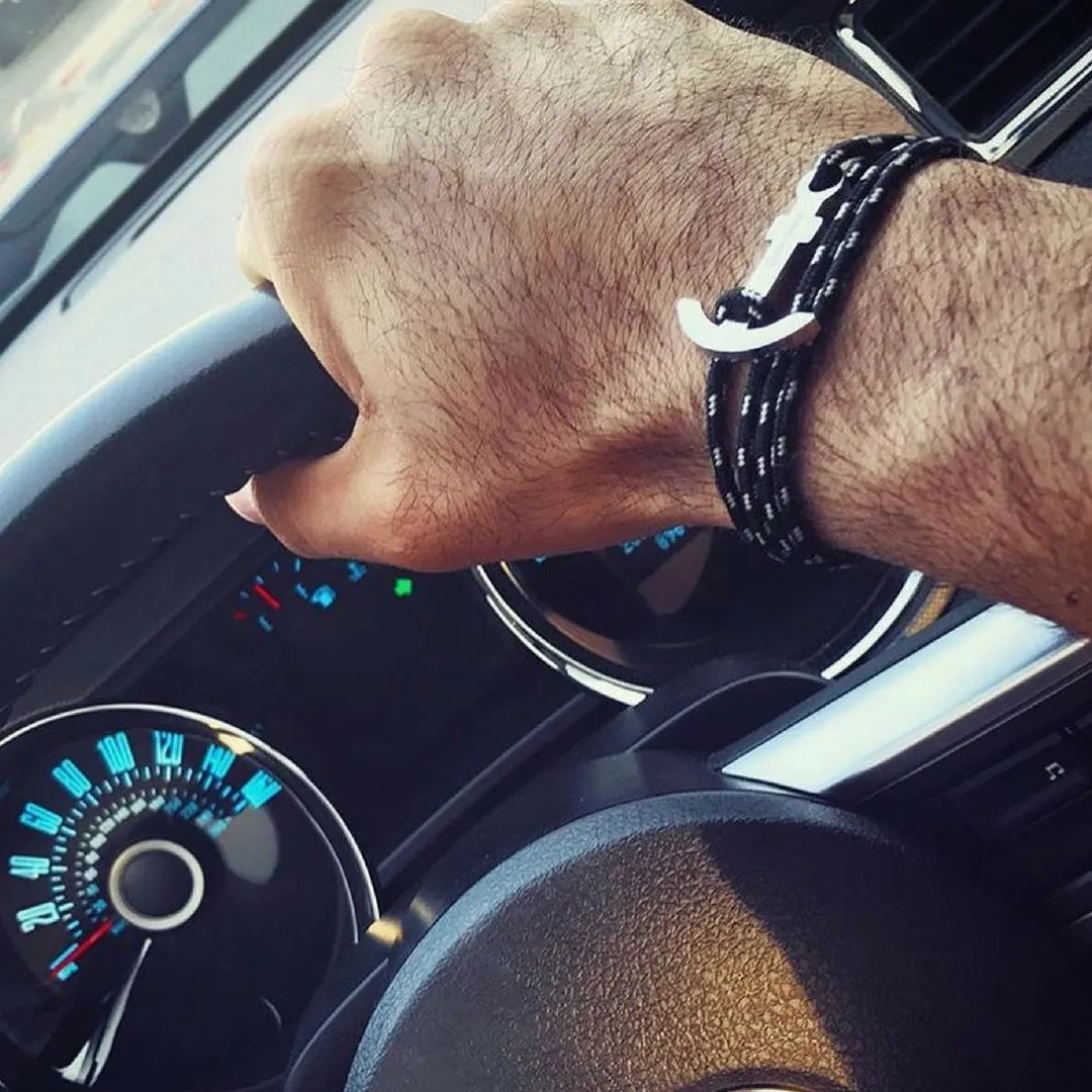 Silver Alloy Anchor Bracelet