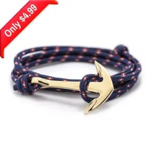 Silver Alloy Anchor Bracelet
