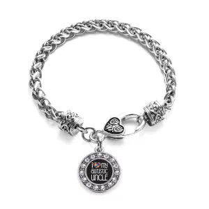 Silver I Love My Autistic Uncle Circle Charm Braided Bracelet