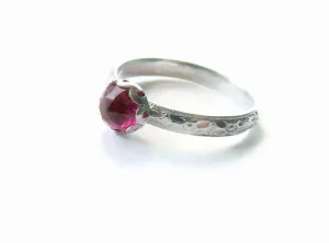 Silver Lab Ruby Ring