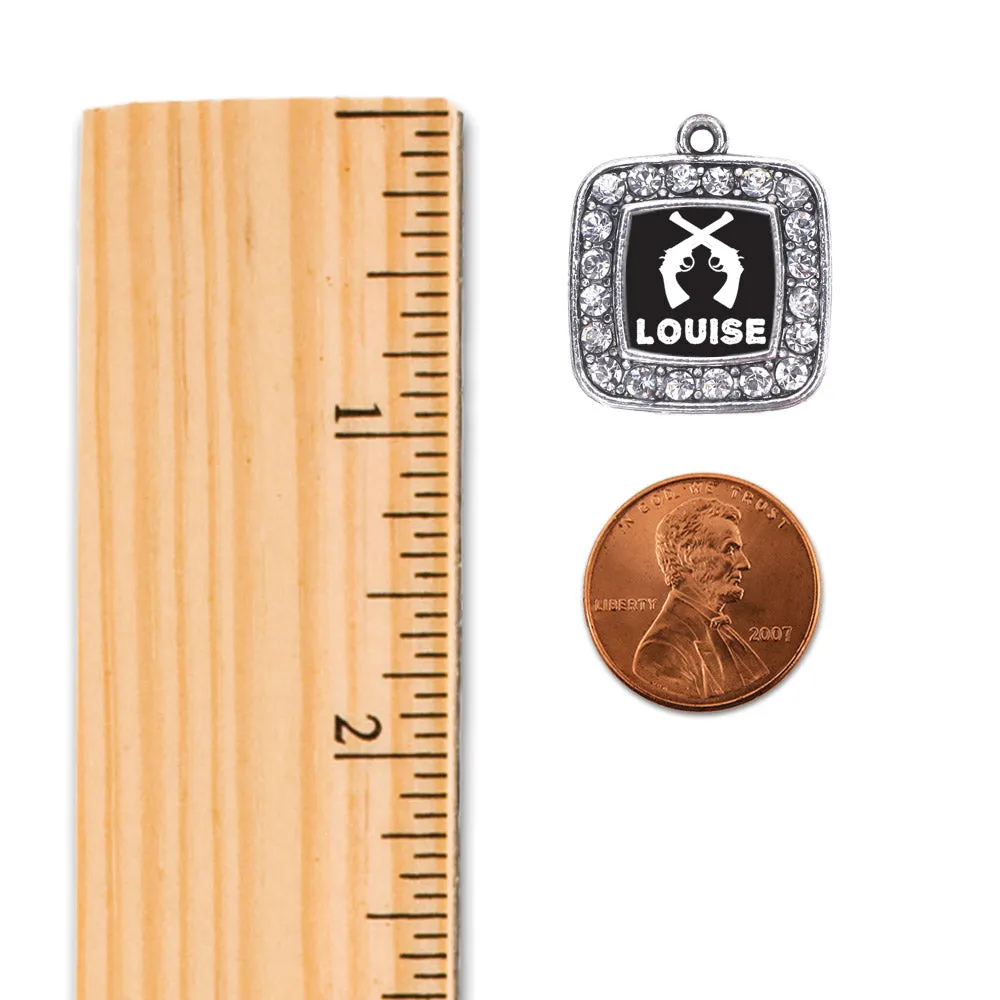 Silver Louise Square Charm Toggle Bracelet