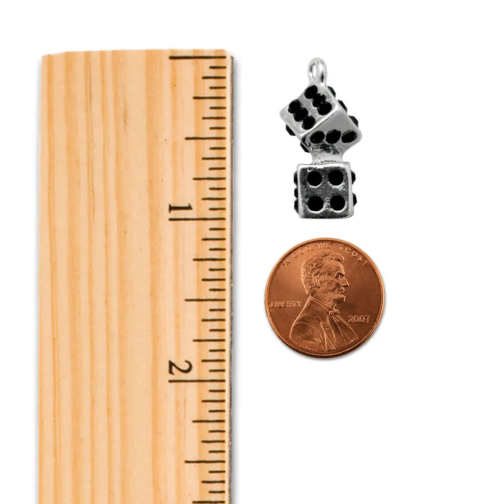 Silver Love Dice Charm Toggle Bracelet