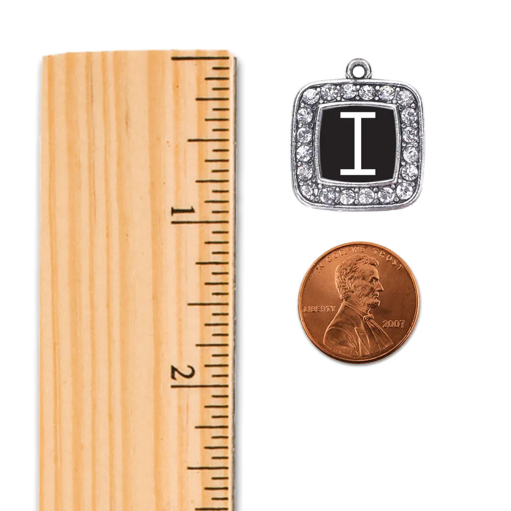 Silver My Initials - Letter I Square Charm Toggle Bracelet