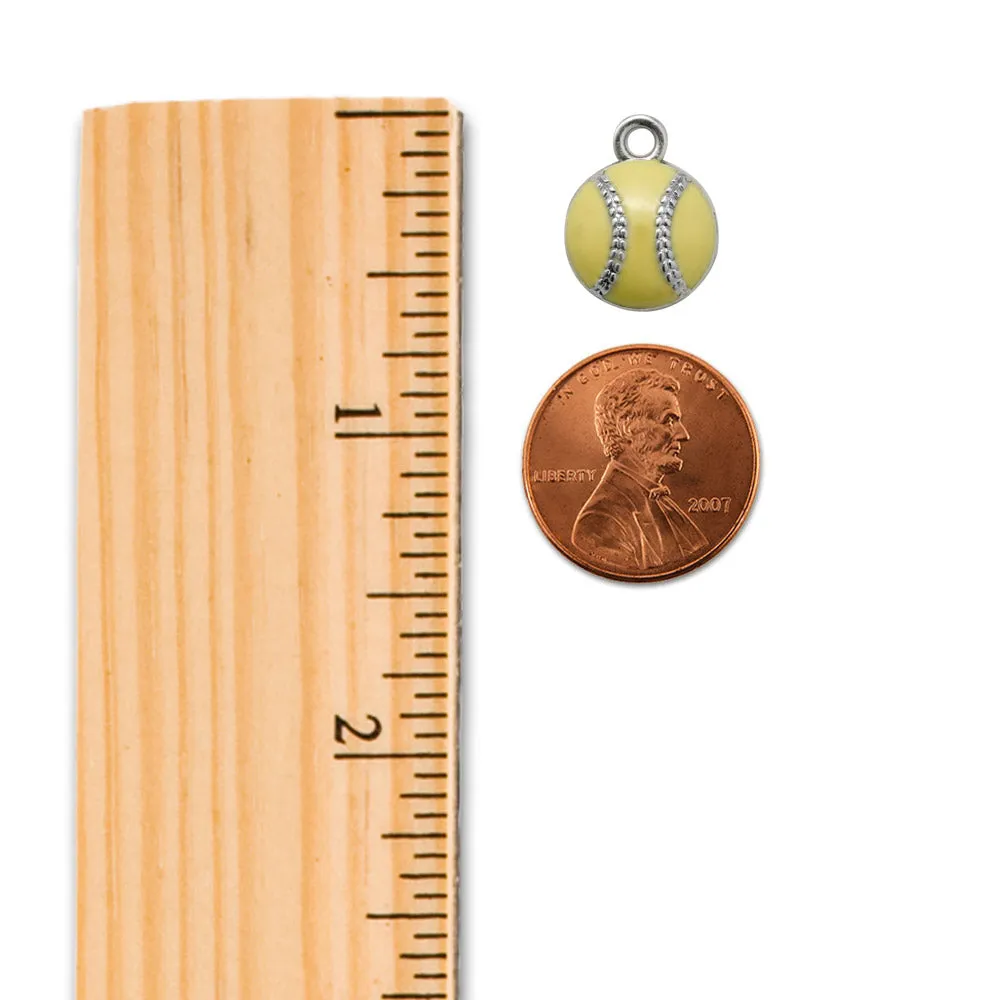 Silver Petite Softball Charm Toggle Bracelet
