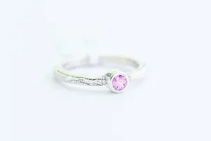 Silver ring with pink sapphire