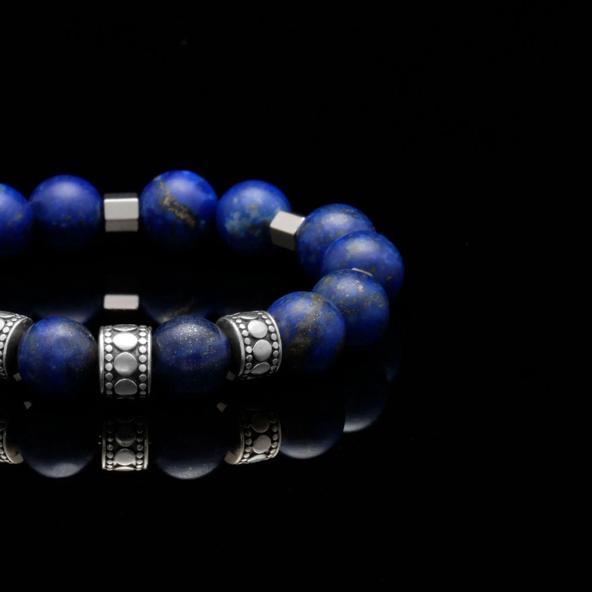 Silver Spacer Throat Chakra Bracelet
