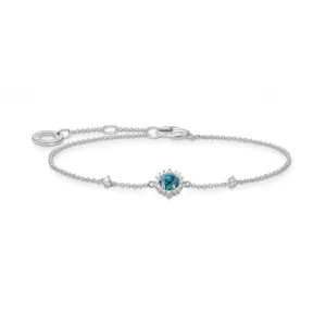 Silver Turquoise Zirconia Turquoise Bracelet A2023-405-17-L19V
