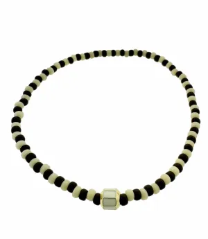 Small Gold Enameled Octogon Beaded Bracelet