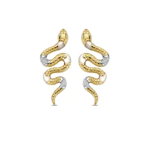 Snake Milky Quartz Earrings