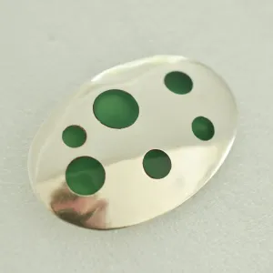 SOLD Los Ballesteros Modernist Sterling Silver Polka Dot Brooch, Taxco 21.3 G