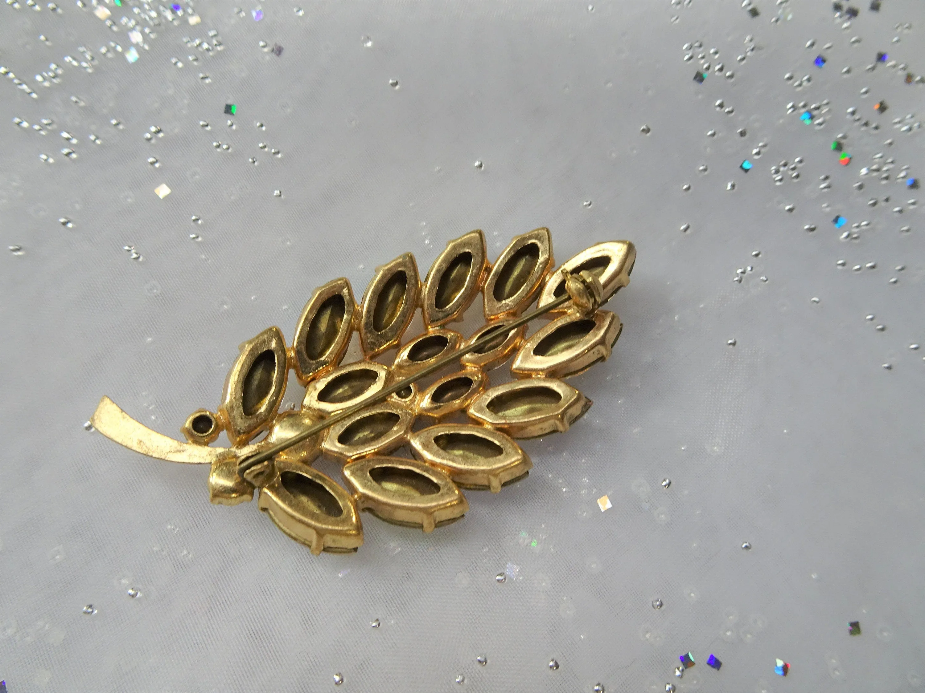 SPECTACULAR Large Art Glass Vintage Brooch, AB Crystal Rhinestones Pin,Sparkling Cut Stones,Vintage Statement Brooch,MCM,Collectible Jewelry
