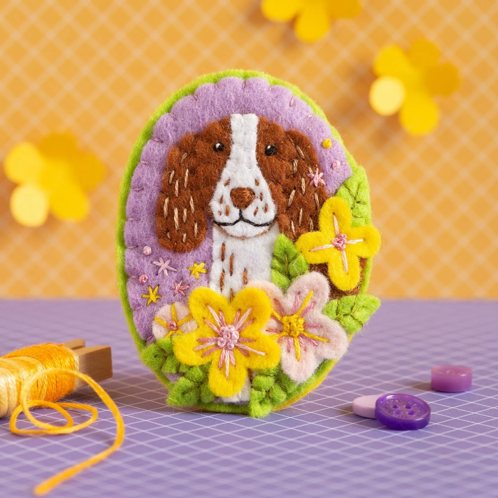 Springer Spaniel Felt Craft Brooch Kit