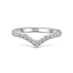 Stackable Pavé V-Shaped Chevron Wishbone Eternity Ring