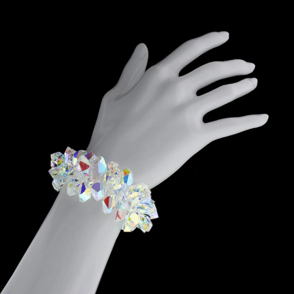 Statement Bracelet with Iridescent Crystals