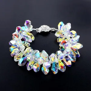 Statement Bracelet with Iridescent Crystals