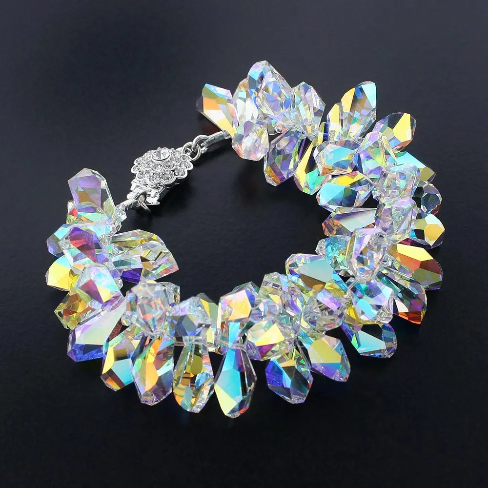 Statement Bracelet with Iridescent Crystals