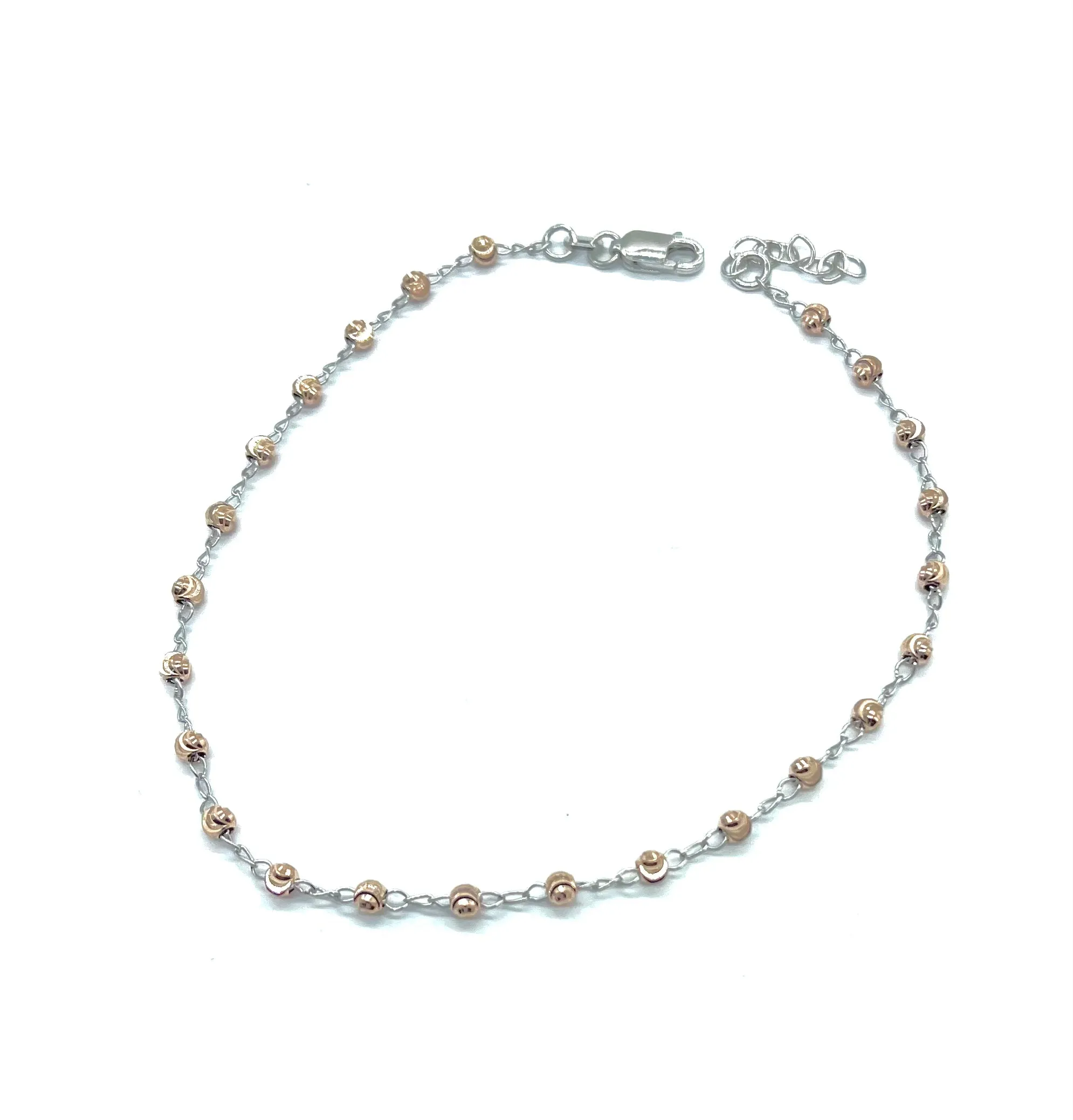 Sterling Silver & Rose Plated Anklet
