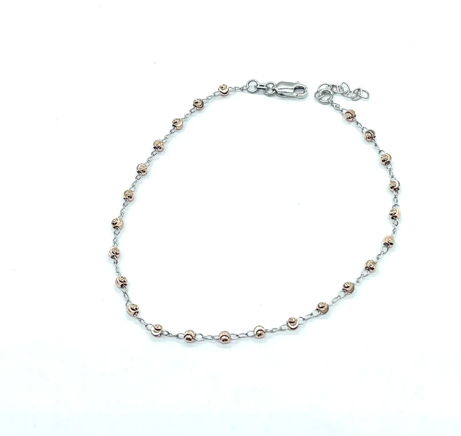 Sterling Silver & Rose Plated Anklet
