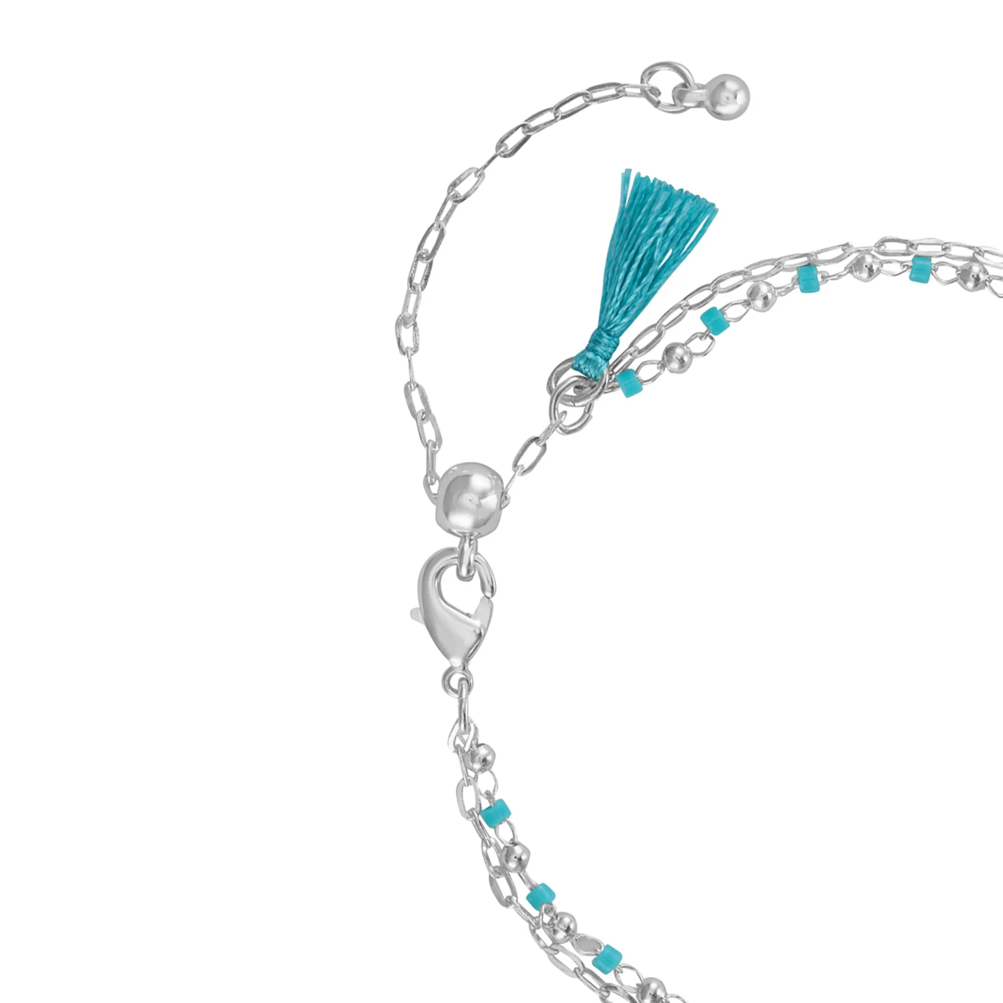 Sterling Silver-Plated Beaded Bracelet