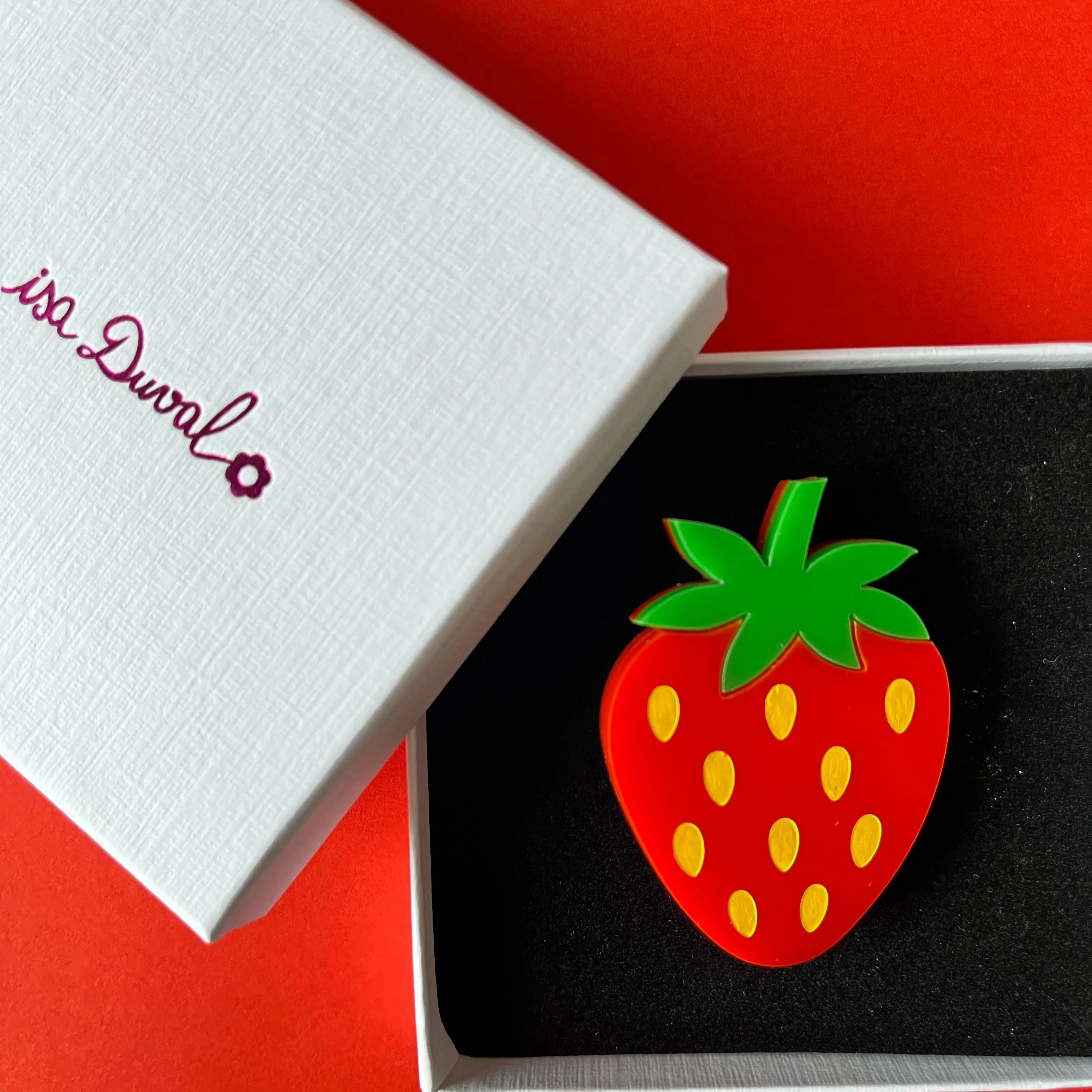 STRAWBERRY Acrylic Brooch