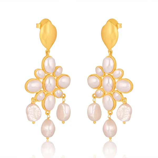 Swept Away Drop Earrings - Pearl