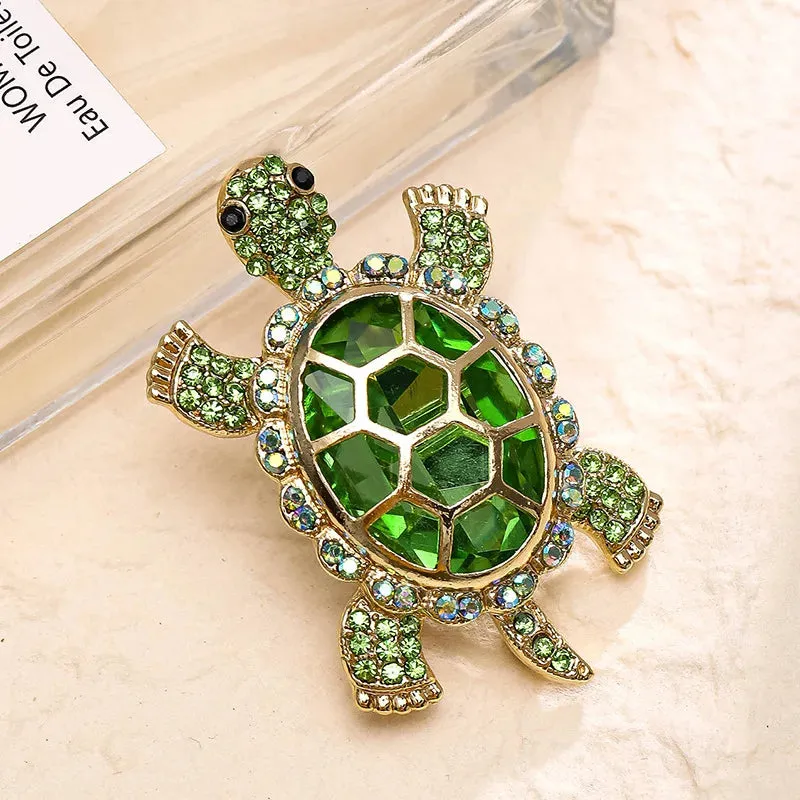 TEEK - Turtle Rhinestone Brooch