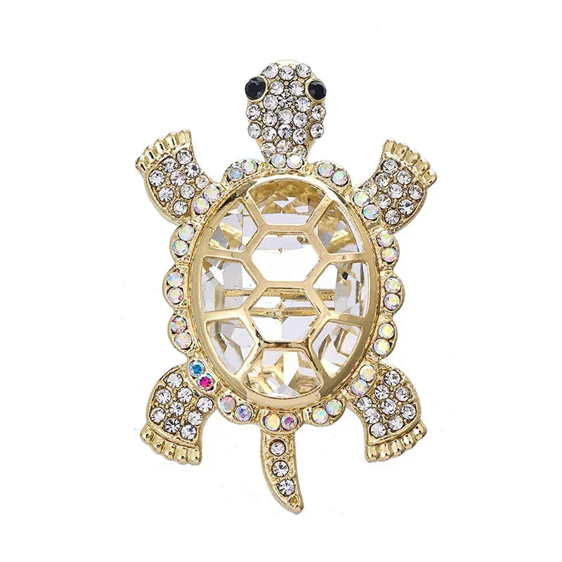 TEEK - Turtle Rhinestone Brooch