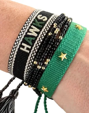 The Project Celebration Hawks Black Team Tassel Bracelet  PRE-ORDER NOW