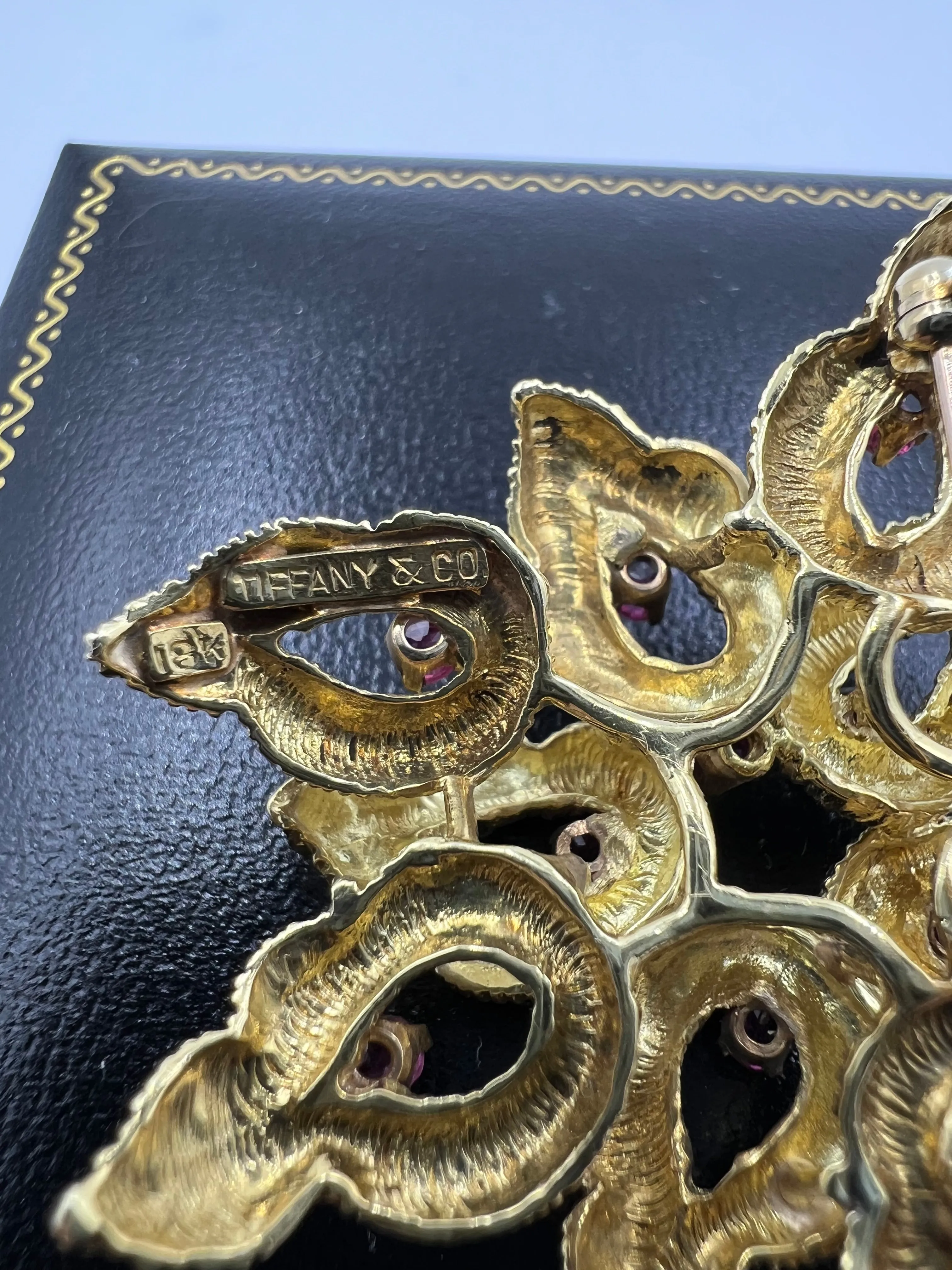 Tiffany Ruby Yellow Gold Brooch
