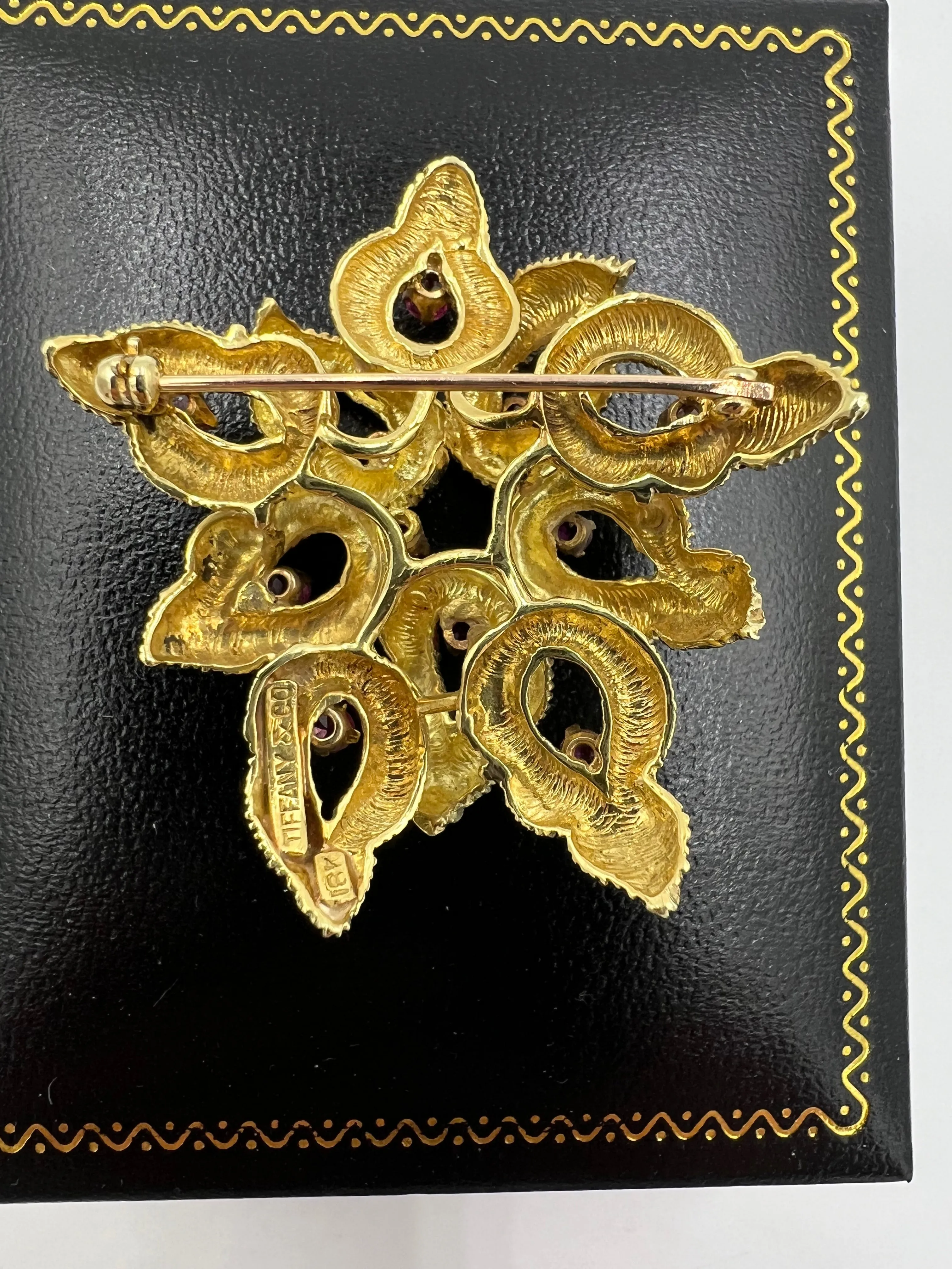 Tiffany Ruby Yellow Gold Brooch