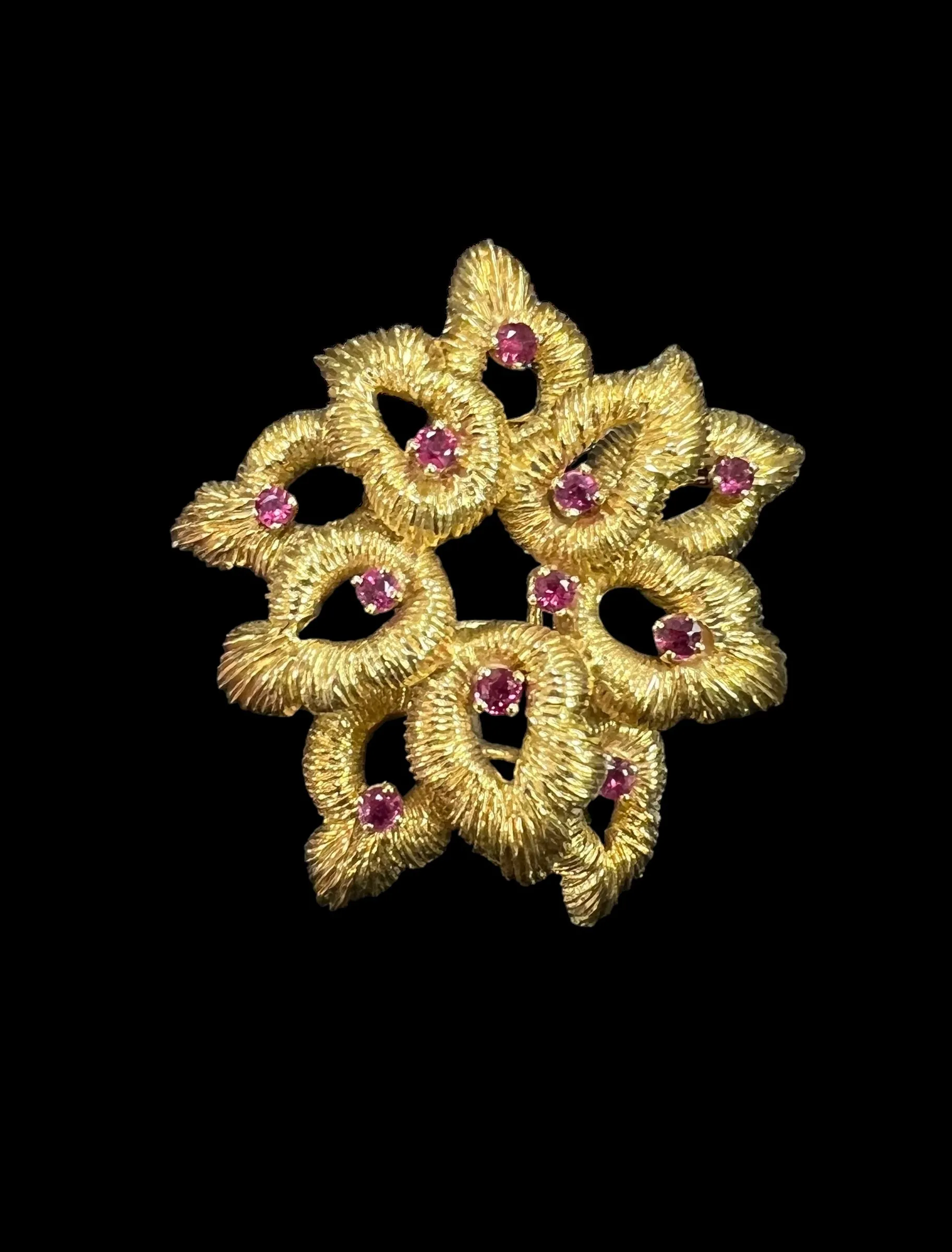 Tiffany Ruby Yellow Gold Brooch