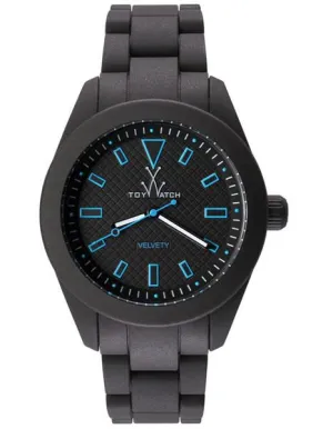 ToyWatch Midsize Velvety Gun and Turquoise - Link Bracelet