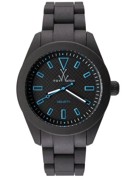 ToyWatch Midsize Velvety Gun and Turquoise - Link Bracelet