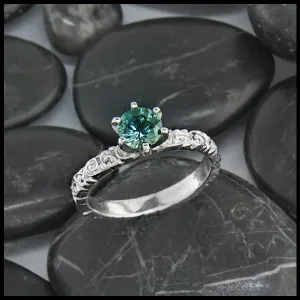 Trinity Scroll Montana Sapphire Ring
