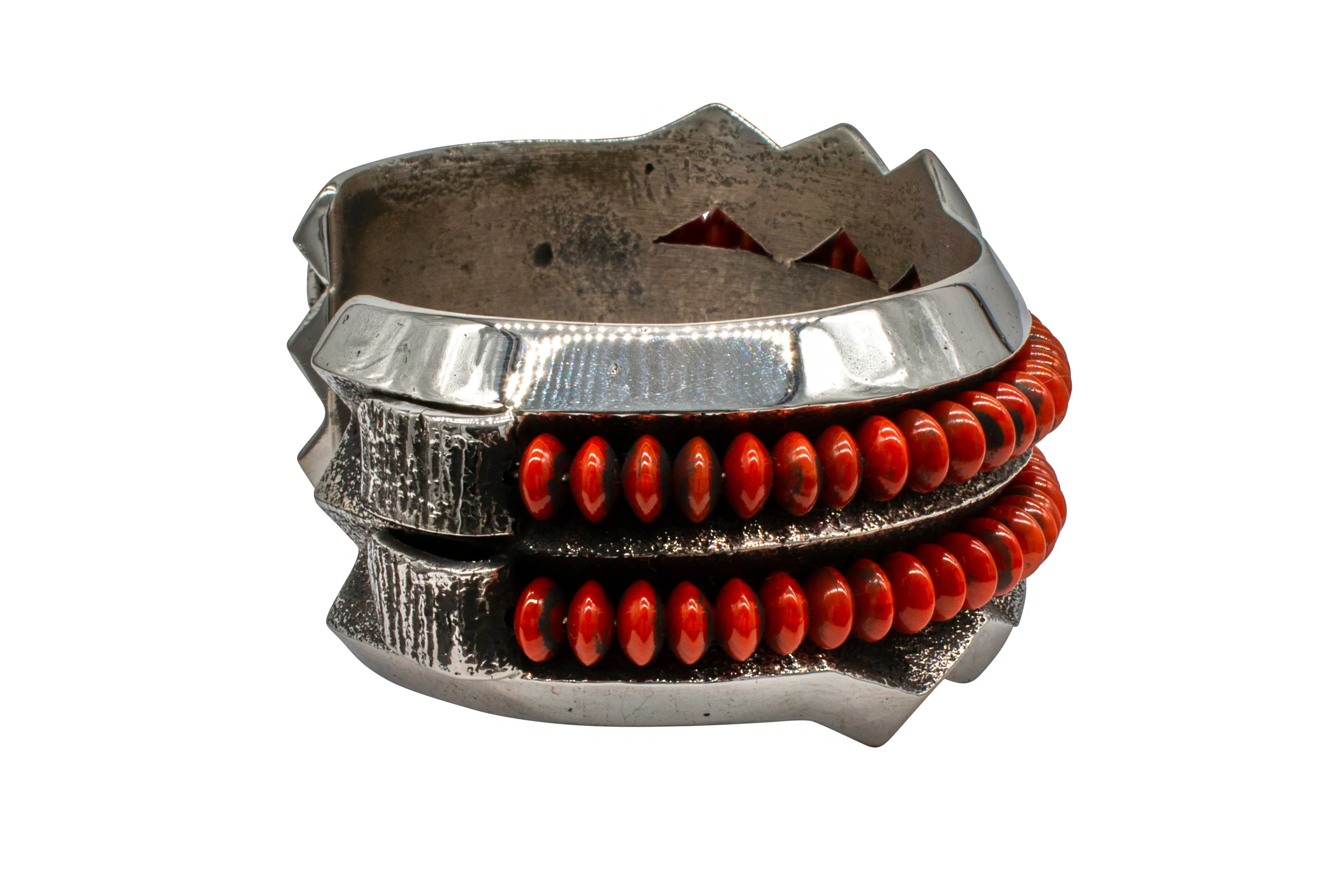 Tufa Cast Coral Bead Cuff | Aaron Anderson