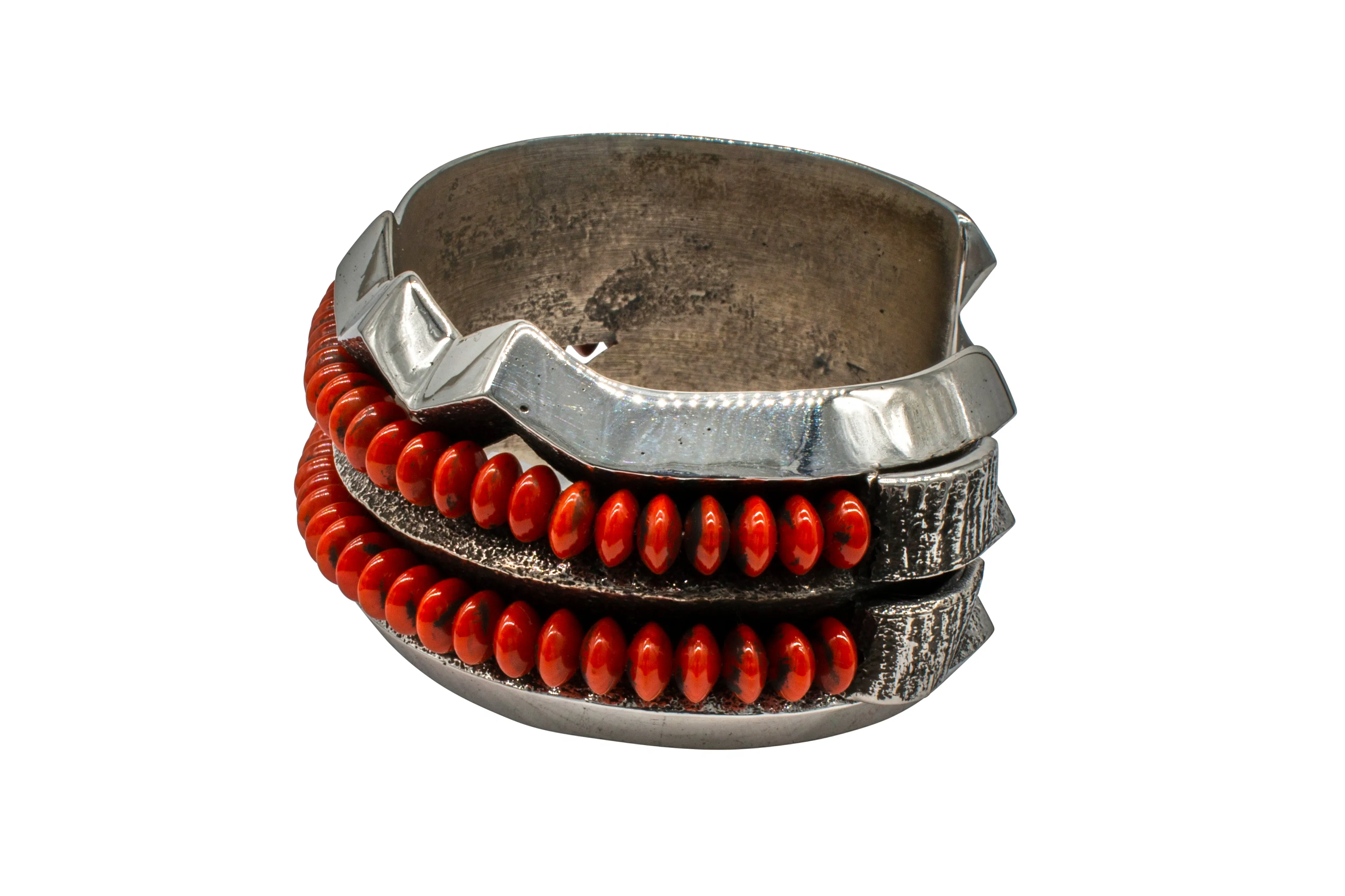Tufa Cast Coral Bead Cuff | Aaron Anderson