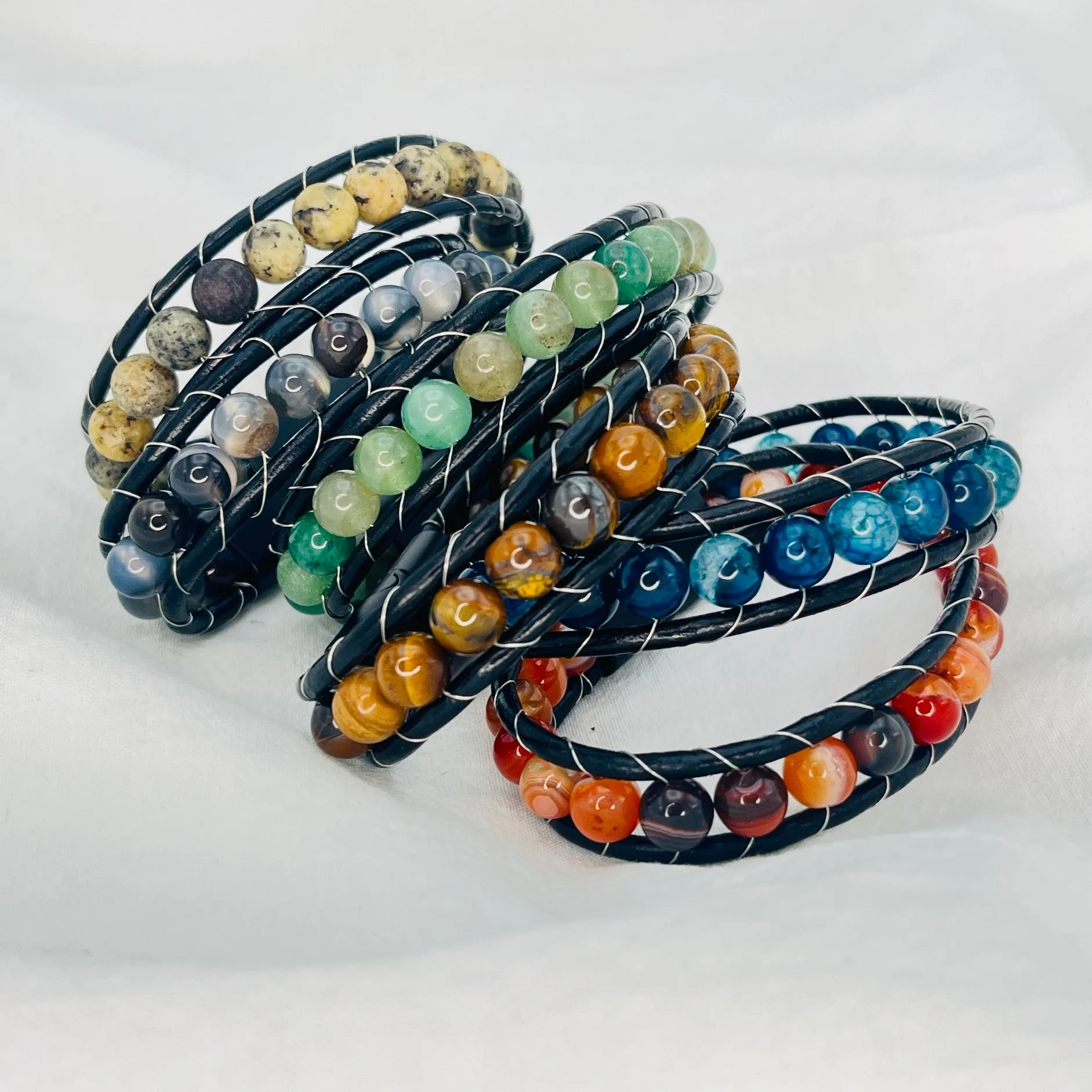 Turkish Handmade Natural Stone Leather Bracelets –Ideal Gift