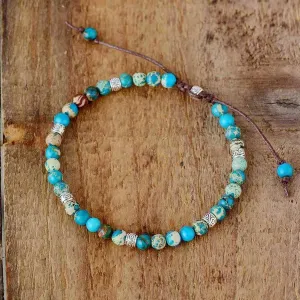 Turquoise Jasper Stone Adjustable Bracelet by Free Spirit