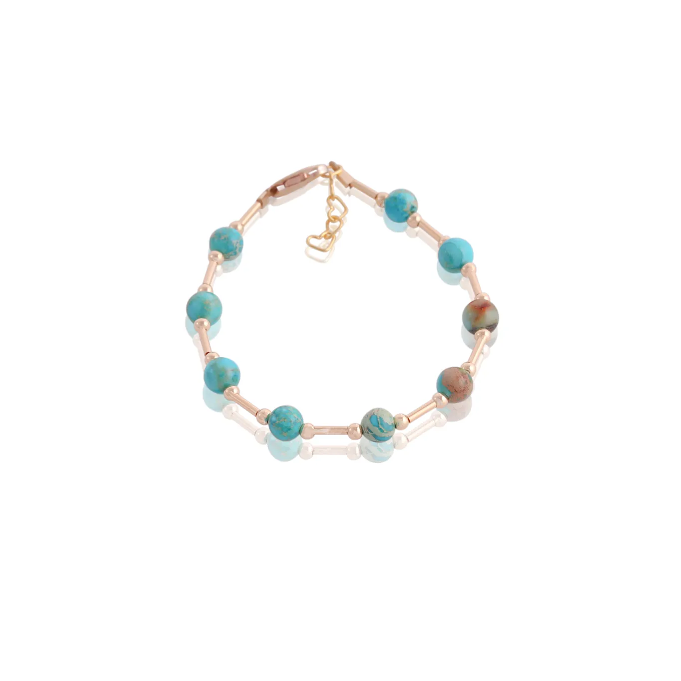 Turquoise Marble & Gold Bars Bracelet