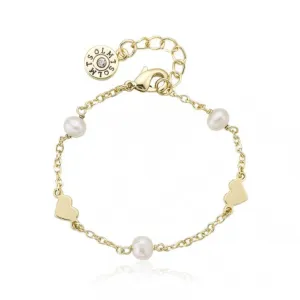 Twin Star Fresh Water Pearl & Hearts Bracelet