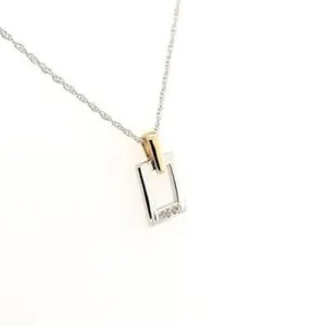 Two tone 9ct Rectangular Pendant