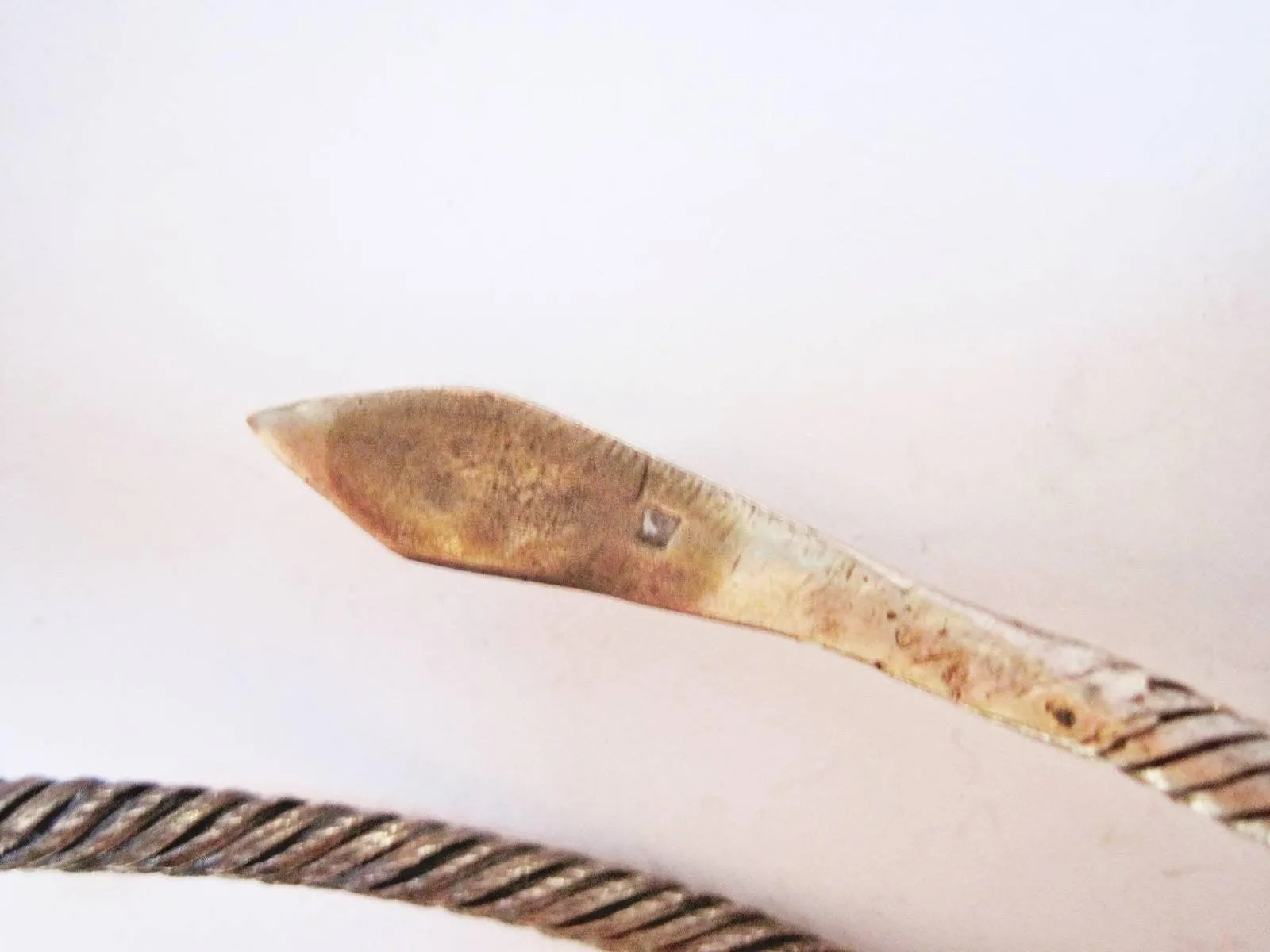Vintage Egyptian 900 Silver Snake with Gemstones