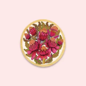 Waratahs Wooden Brooch