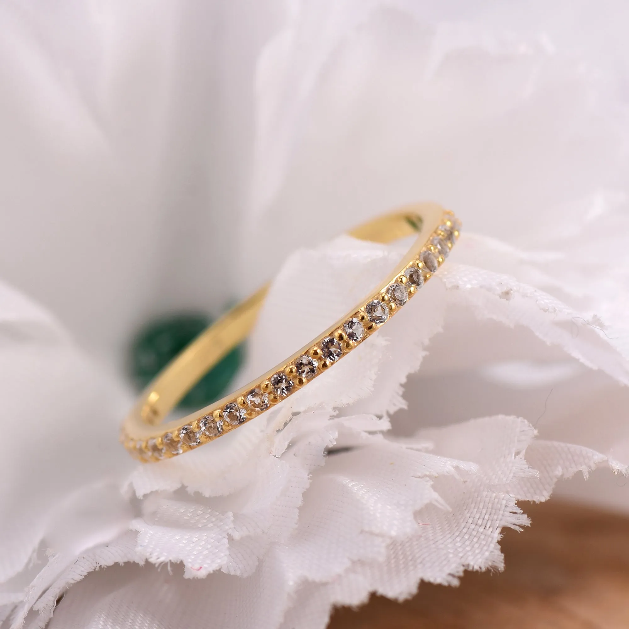 White Topaz stackable Ring