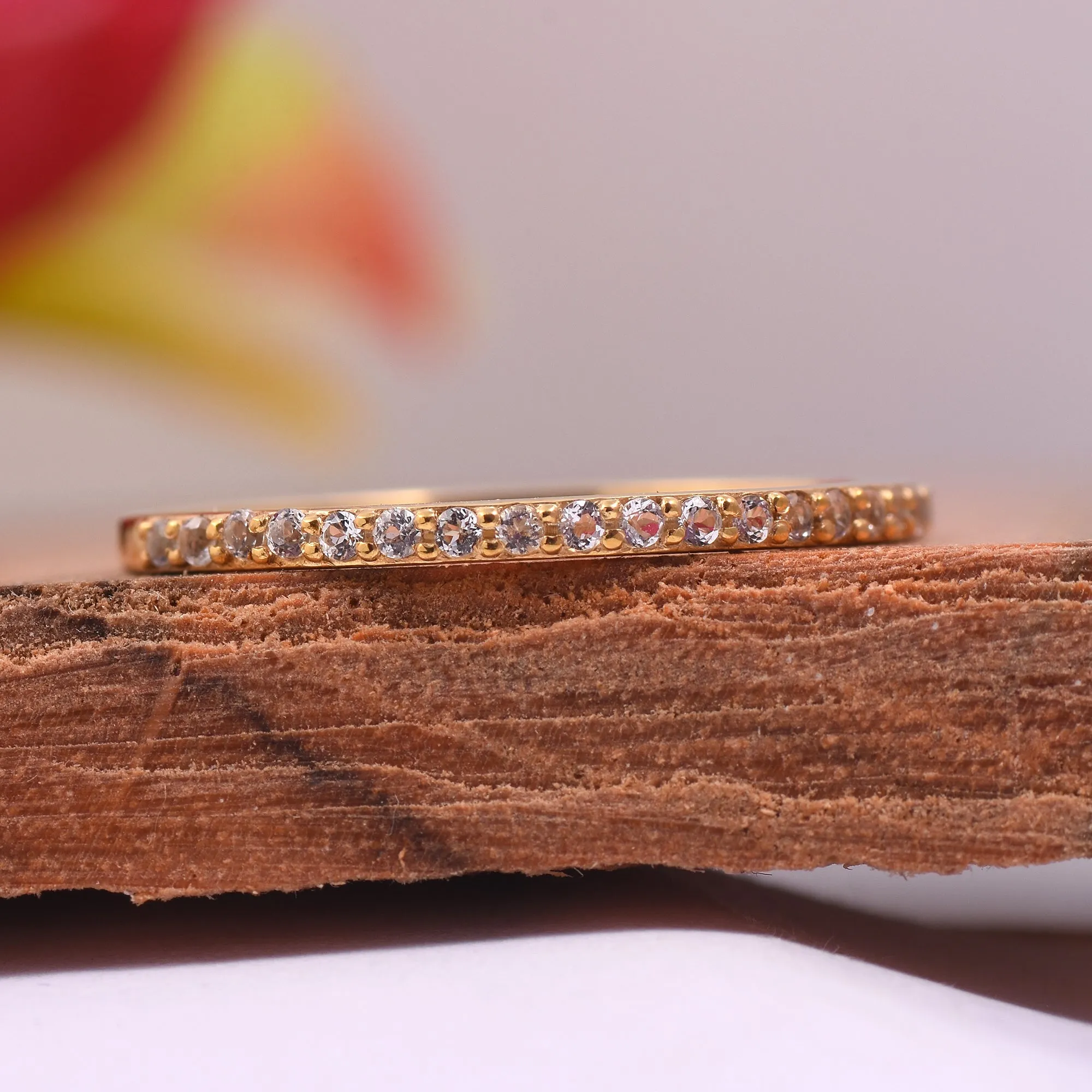 White Topaz stackable Ring