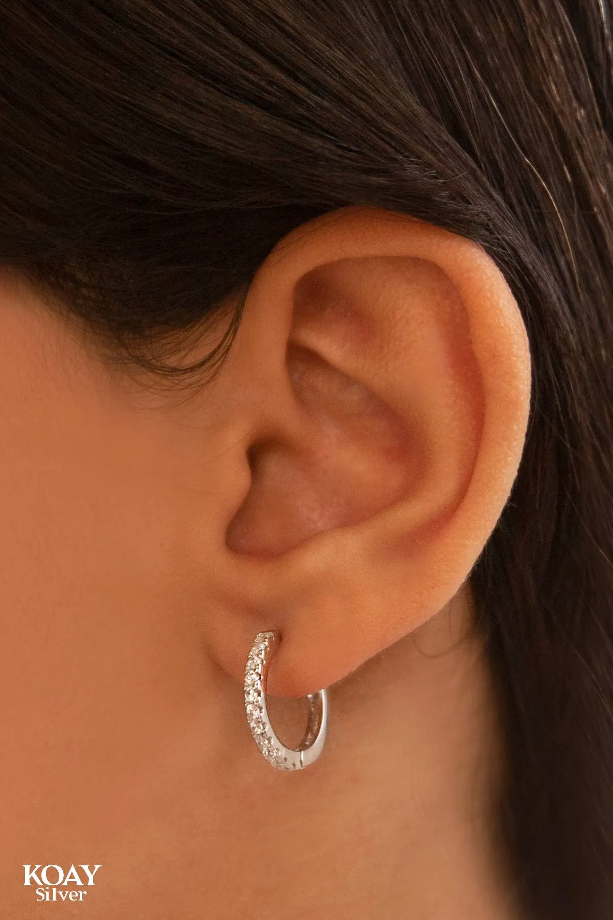 Zircon Hoop Large Earring
